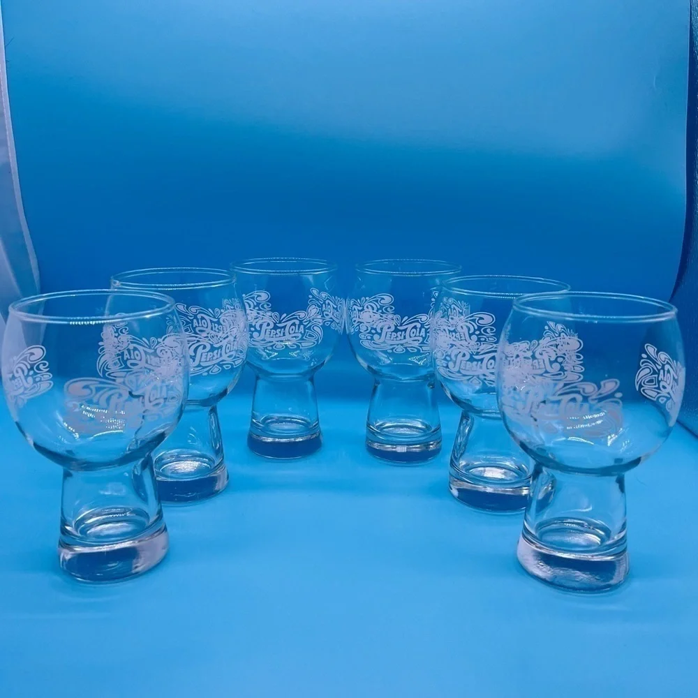 SET OF 6 PEPSI-COLA VINTAGE 70’S GLASSWARE